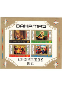  Bahamas 1973 NATALE BF 4 Val. Pitture Religiose Vergine